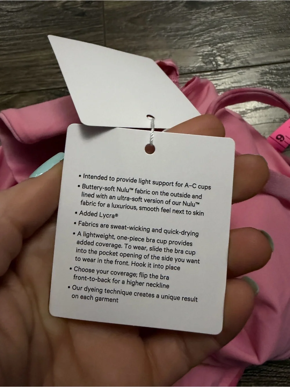 NWT Lululemon Cami Spaghetti-Strap Bra (Smoothie Wash Strawberry Multi)Size L/XL